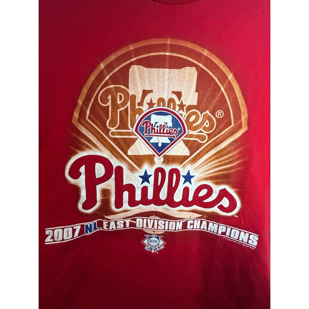 Vtg‎ Y2k Philadelphia Phillies 2007 NL East Division Champions Graphic T-Shirt